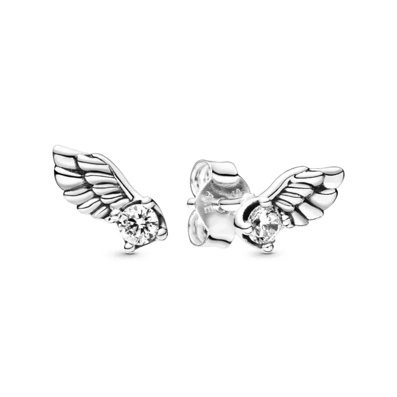 Pandora 298501C01 Oorbellen Sparkling Angel Wing zilver 
