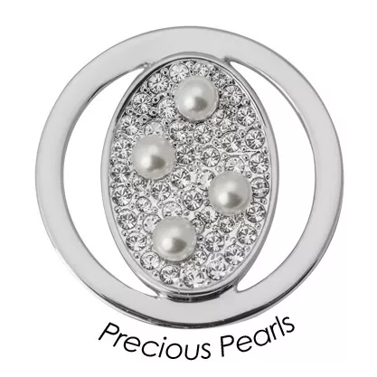 Quoins QMB-24M-E Munt Precious Pearls zilverkleurig Medium