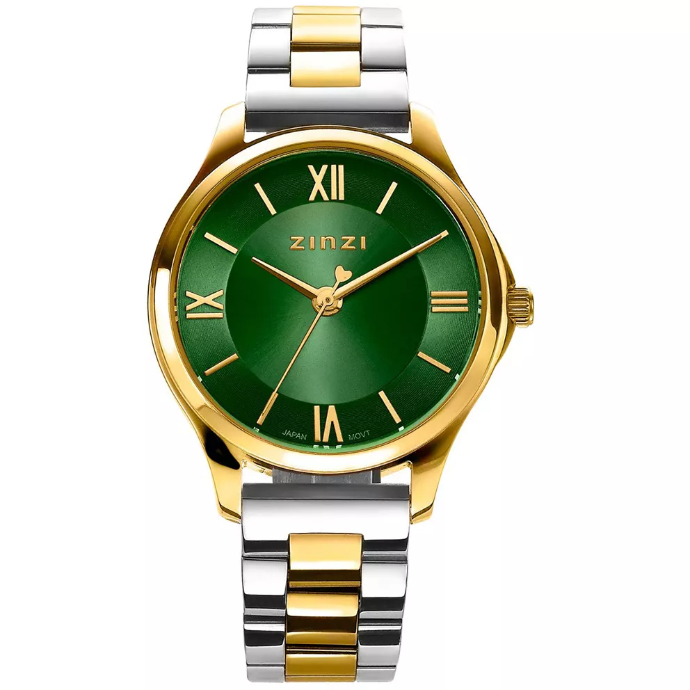 Zinzi ZIW1235 Horloge Classy Mini + gratis armband goudkleurig-groen 30 mm