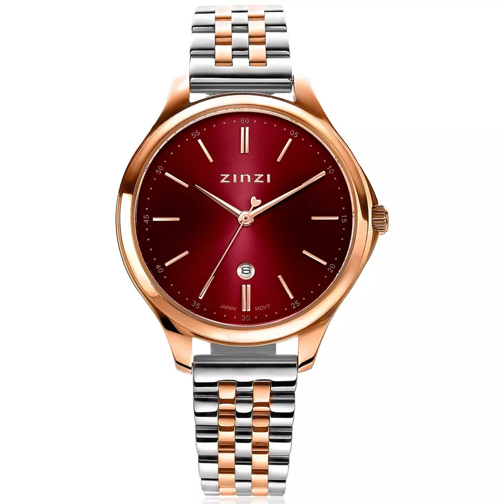 Zinzi ZIW1038 Horloge Classy Mini + gratis armband rosekleurig-rood 30 mm