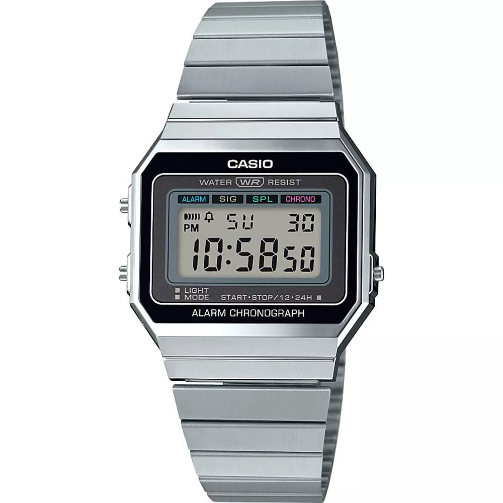 Casio horloge A700WE-1AEF retro-vintage Zilverkleurig