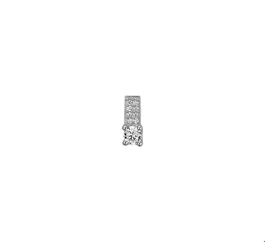 Huiscollectie Hanger zilver gerhodineerd Zirkonia 12 x 5 mm