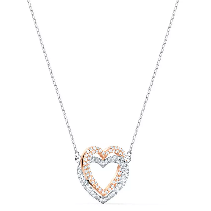 Swarovski 5518868 Ketting Infinity Heart zilver- en rosekleurig 38-43 cm