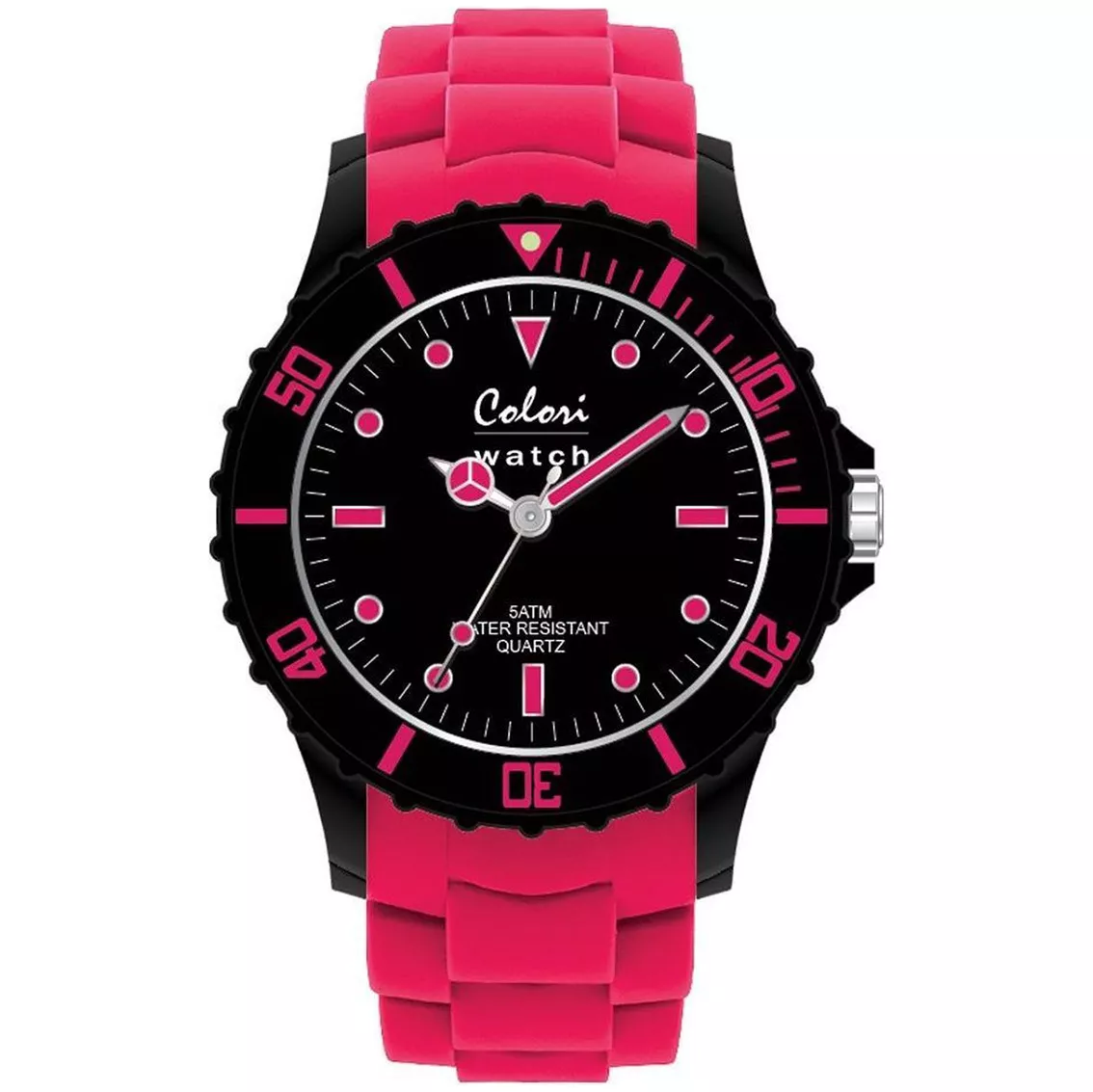 COLORI horloge COL098 roze-zwart 40 mm