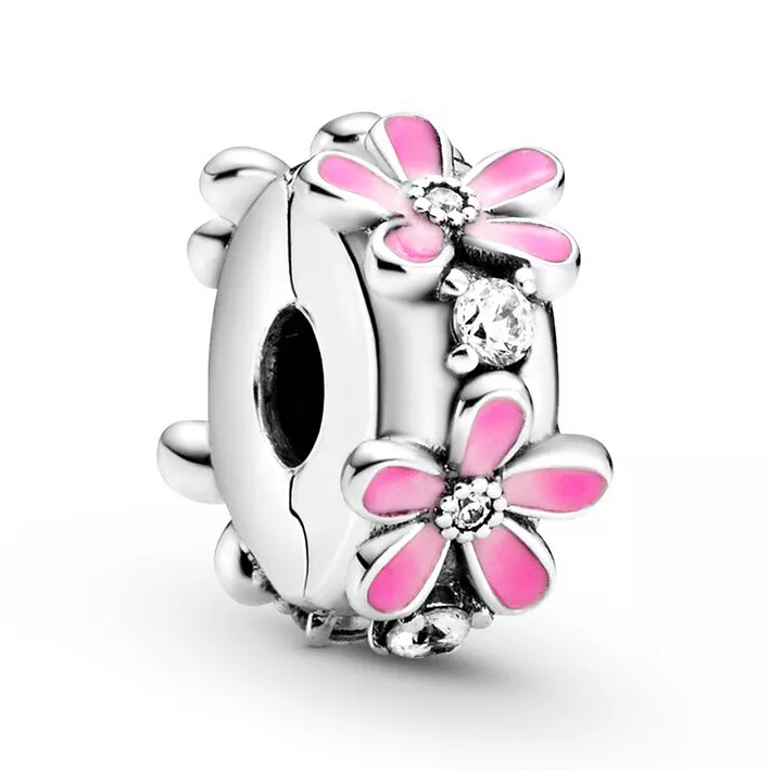 Pandora 798809C01 Bedel clip/stopper zilver Pink Daisy Flower