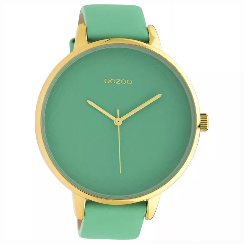 OOZOO C10573 Horloge Timepieces Biscay staal/leder Green 48 mm