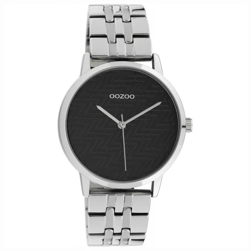OOZOO C10556 Horloge Timepieces staal silver-black 36 mm