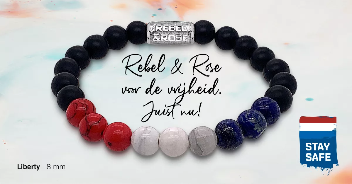 Rebel and Rose RR80081 Armband Liberty Driekleur 8 mm