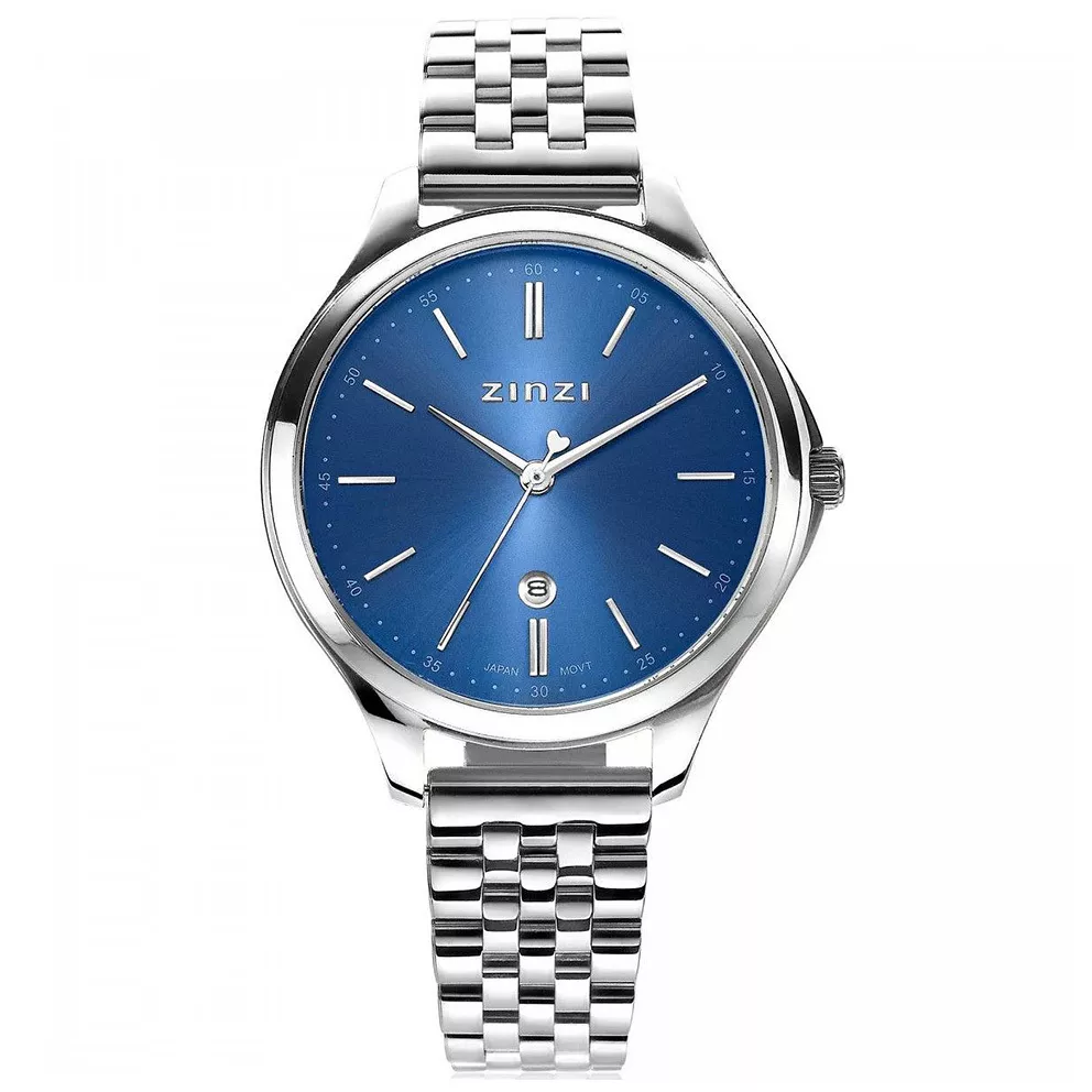Zinzi ZIW1042 Horloge Classy zilverkleurig-blauw 34 mm