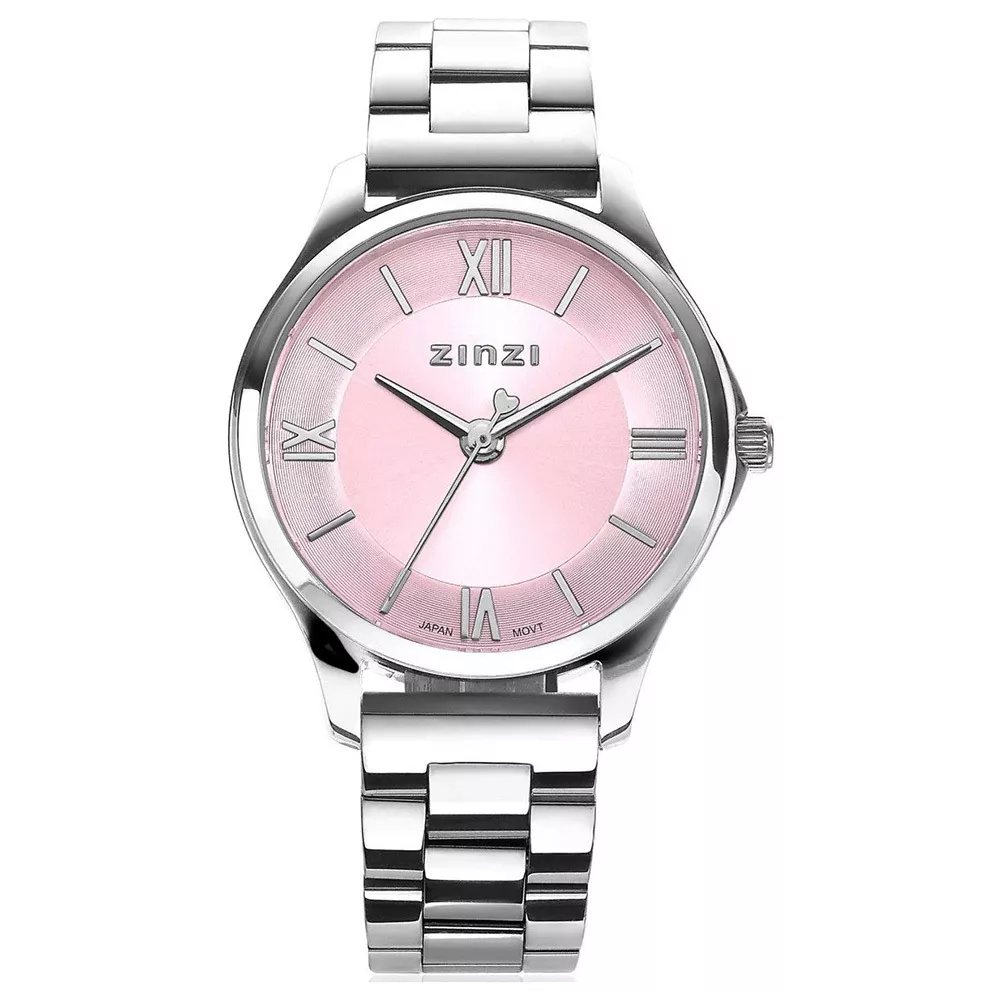 Zinzi ZIW1241 Horloge Classy Mini zilverkleurig-roze 30 mm