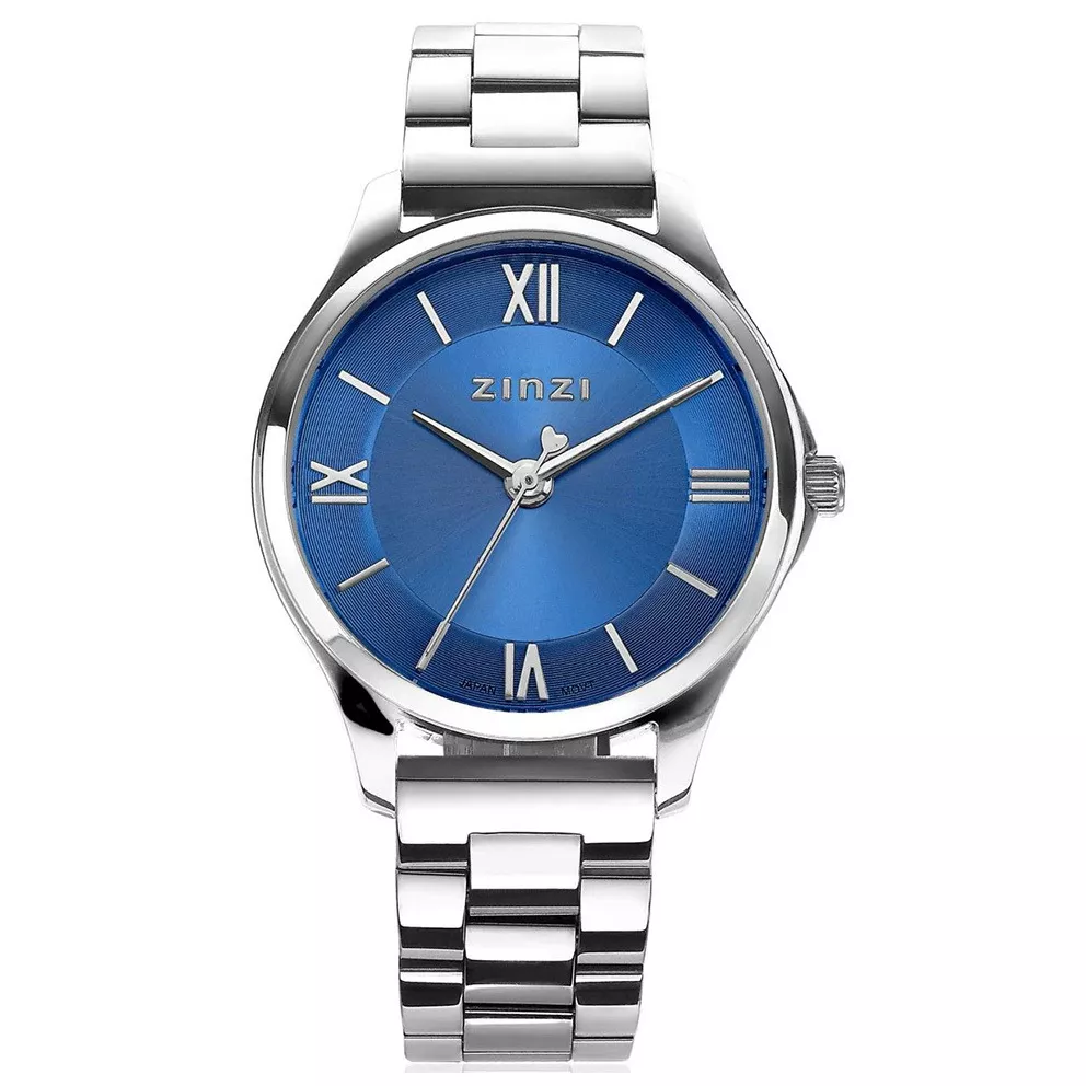 Zinzi ZIW1242 Horloge Classy zilverkleurig-blauw 30 mm