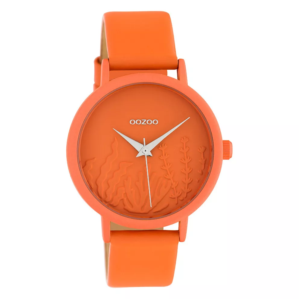 OOZOO C10605 Horloge Timepieces aluminium/leder dusty orange 36 mm