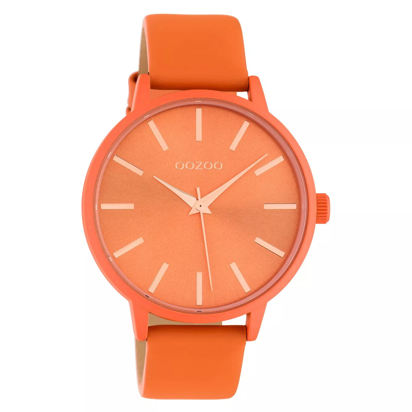OOZOO C10614 Horloge Timepieces aluminium/leder dusty orange 42 mm
