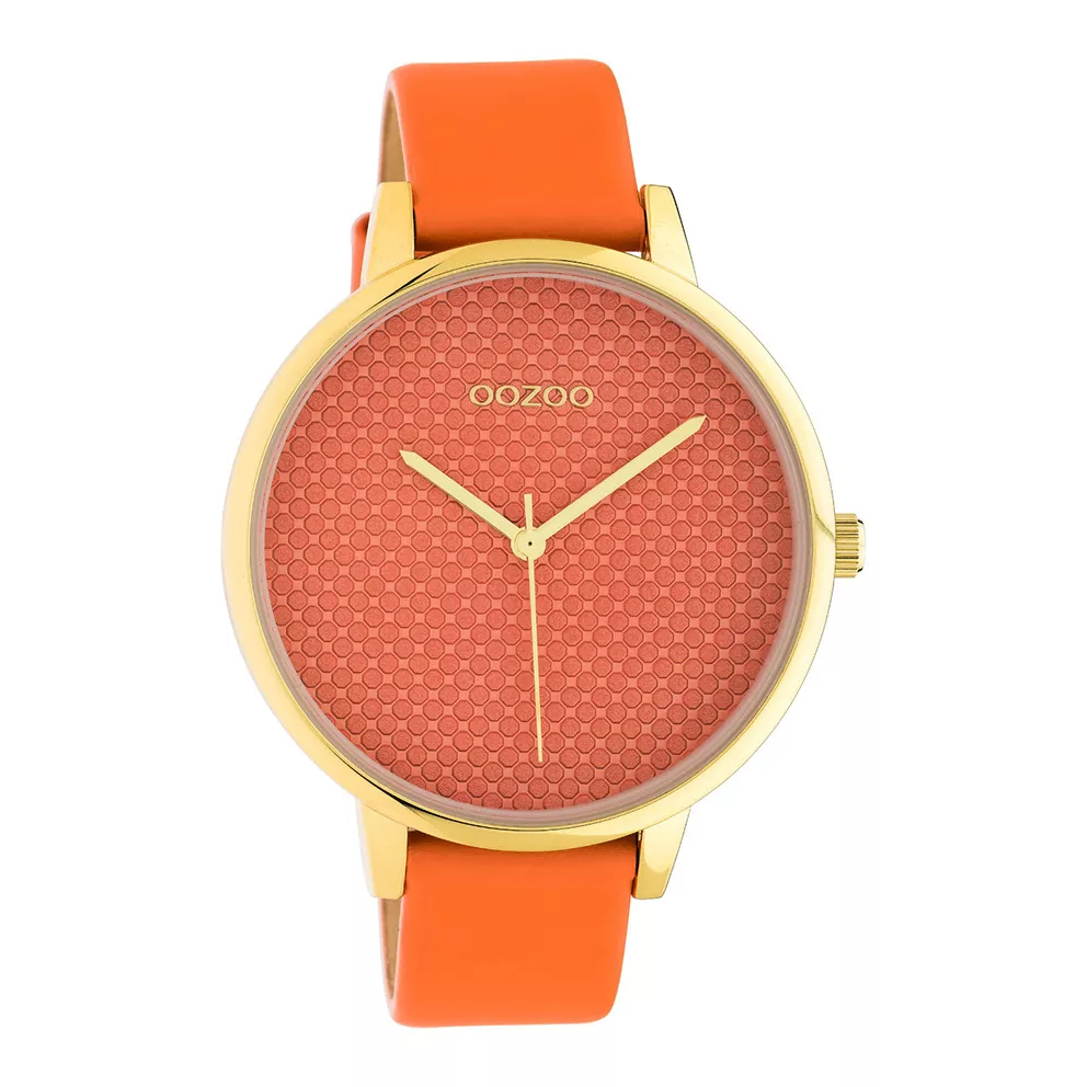 OOZOO C10592 Horloge Timepieces staal/leder dusty orange 42 mm