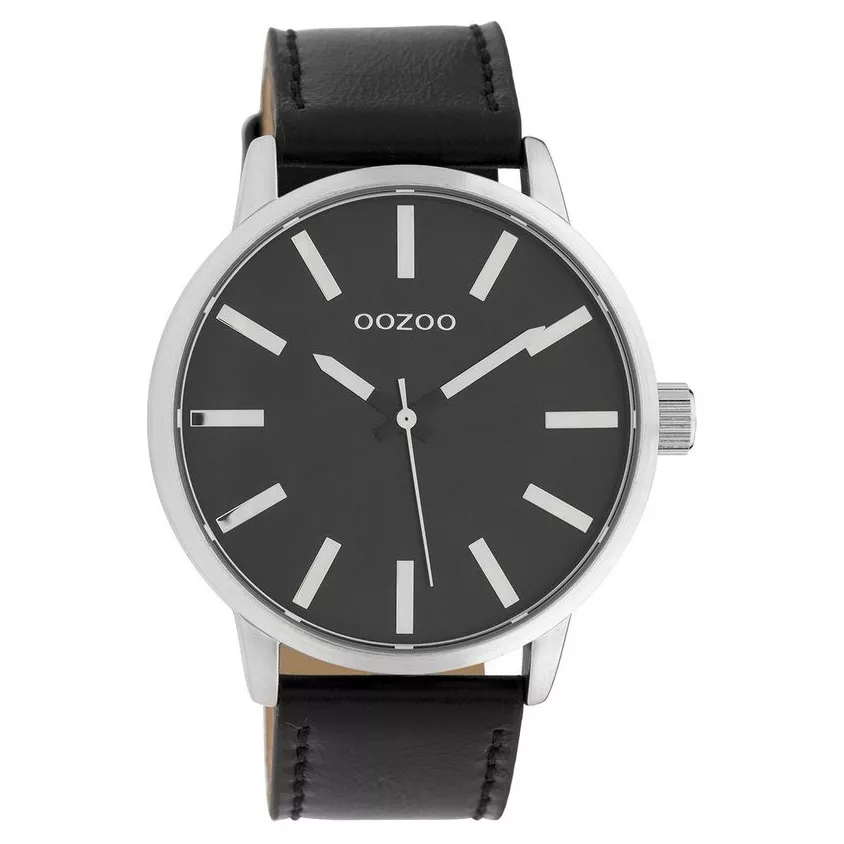 OOZOO C10034 Horloge Timepieces zilverkleurig-zwart 48 mm
