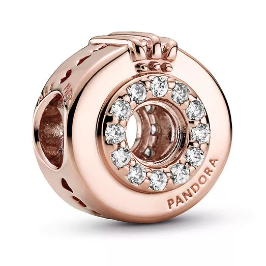 Pandora Rose 789059C01 Bedel Open Centre Pave Crown O zilver rosekleurig