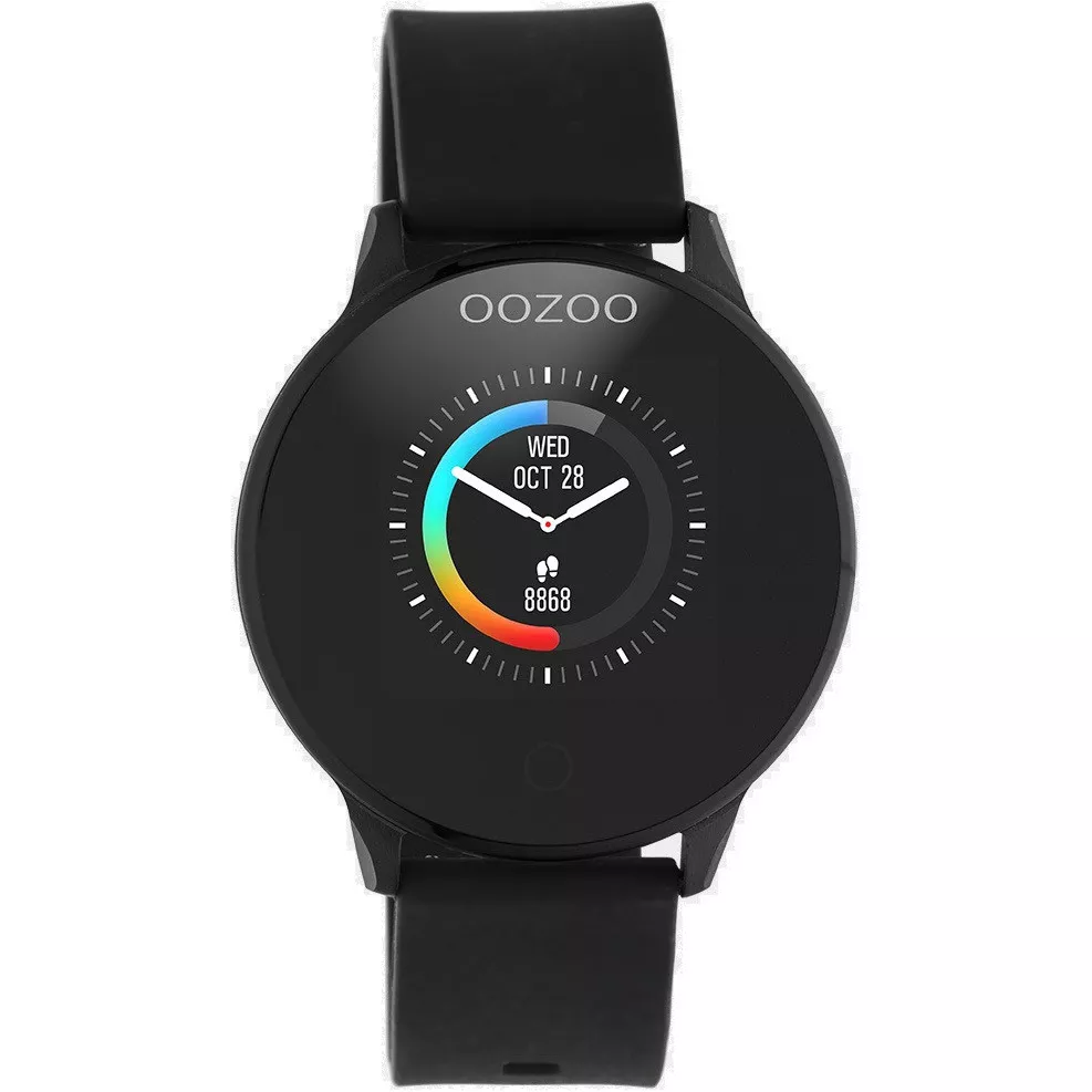 OOZOO Smartwatch Q00114 staal/rubber rosekleurig-zwart 43 mm