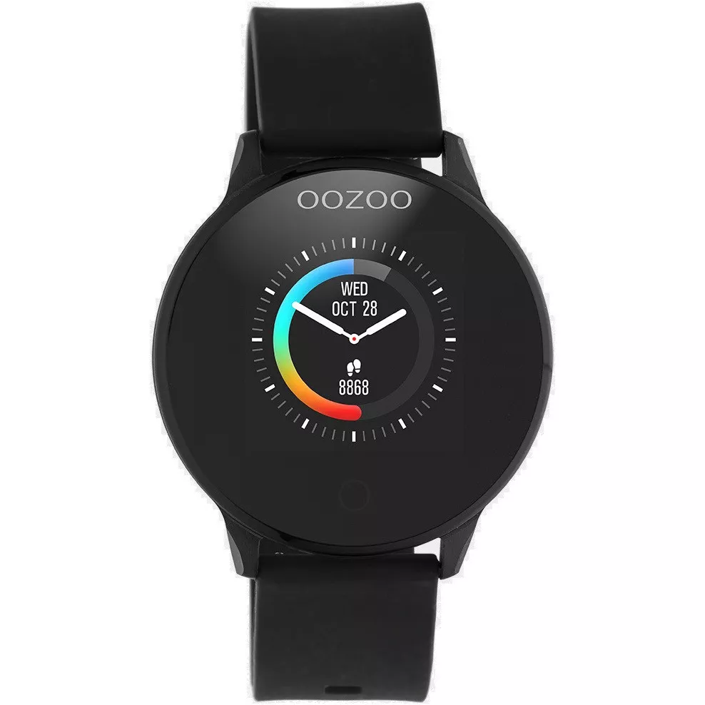 OOZOO Smartwatch Q00115 staal/rubber zwart 43 mm