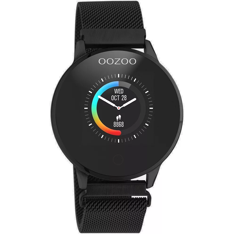 OOZOO Smartwatch Q00119 Mesh staal zwart 43 mm