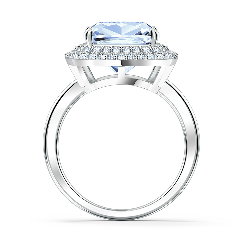 waar dan ook Digitaal Tolk Swarovski 5572636 Ring Angelic blauw kristal