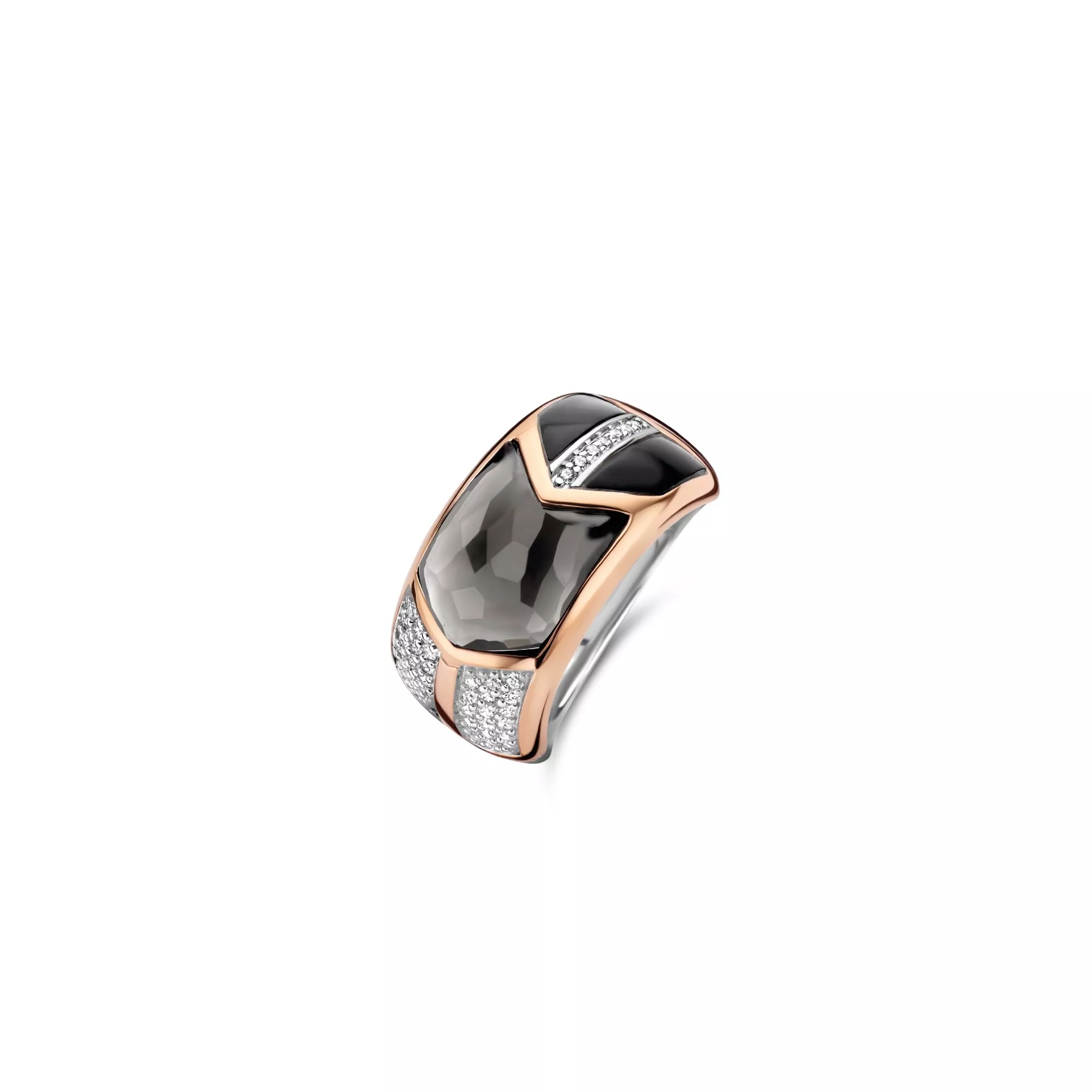 TI SENTO-Milano 12204GB Ring zilver-zirconia-onyx rosekleurig-zwart-grijs
