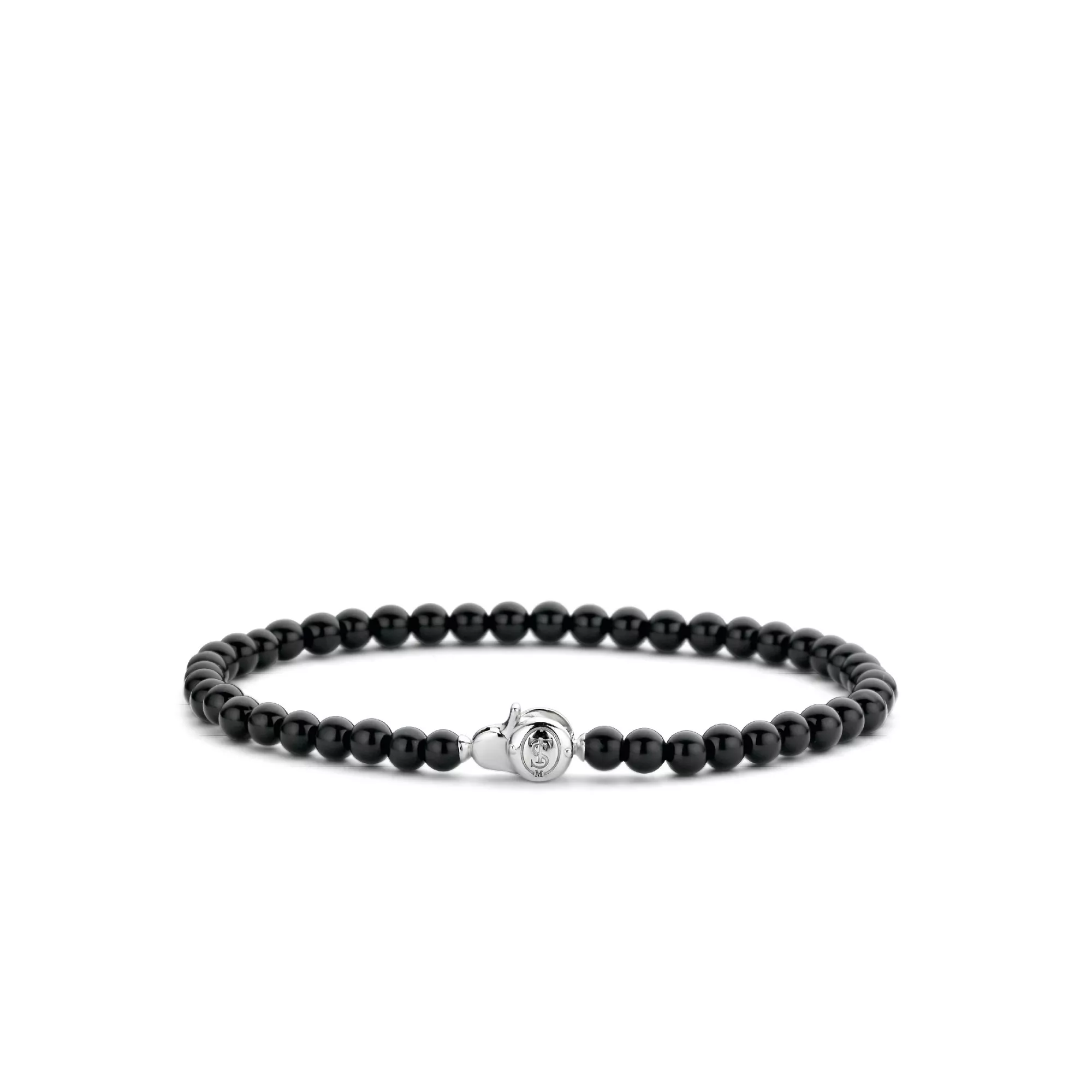 TI SENTO-Milano Armband Beads zilver zwart 4 mm 19,5 cm