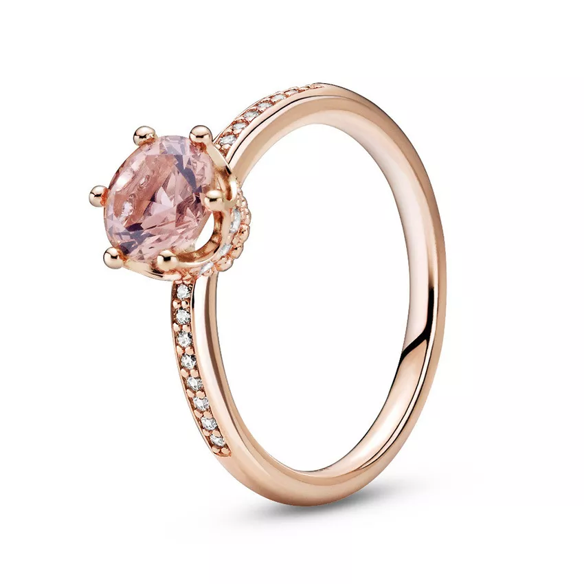 Pandora Rose 188289C01 Ring Pink Sparkling Crown zilver rosekleurig