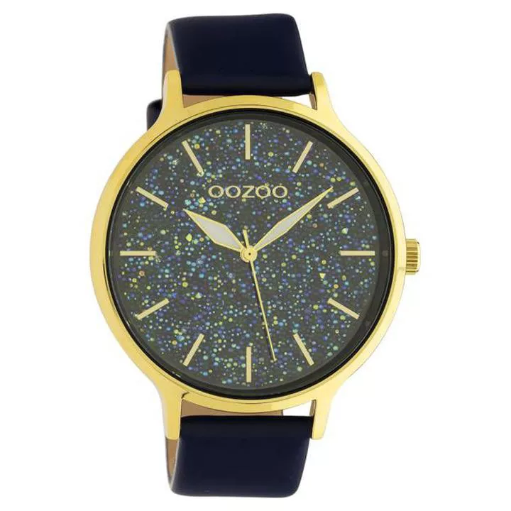 OOZOO C10662 Horloge Timepieces staal/leder Blue Depths 48 mm