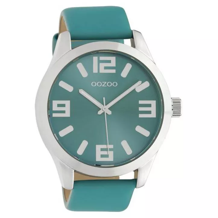 OOZOO C10676 Horloge Timepieces staal/leder Viridian Green 46 mm