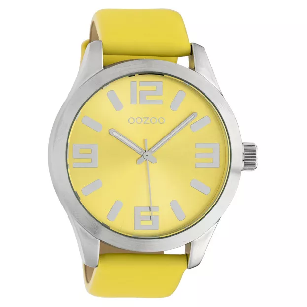 OOZOO C10234 Horloge Timepieces staal/leder geel 46 mm