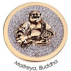 Quoins QMOA-28L-G Disk Maitreya Buddha rosekleurig Large