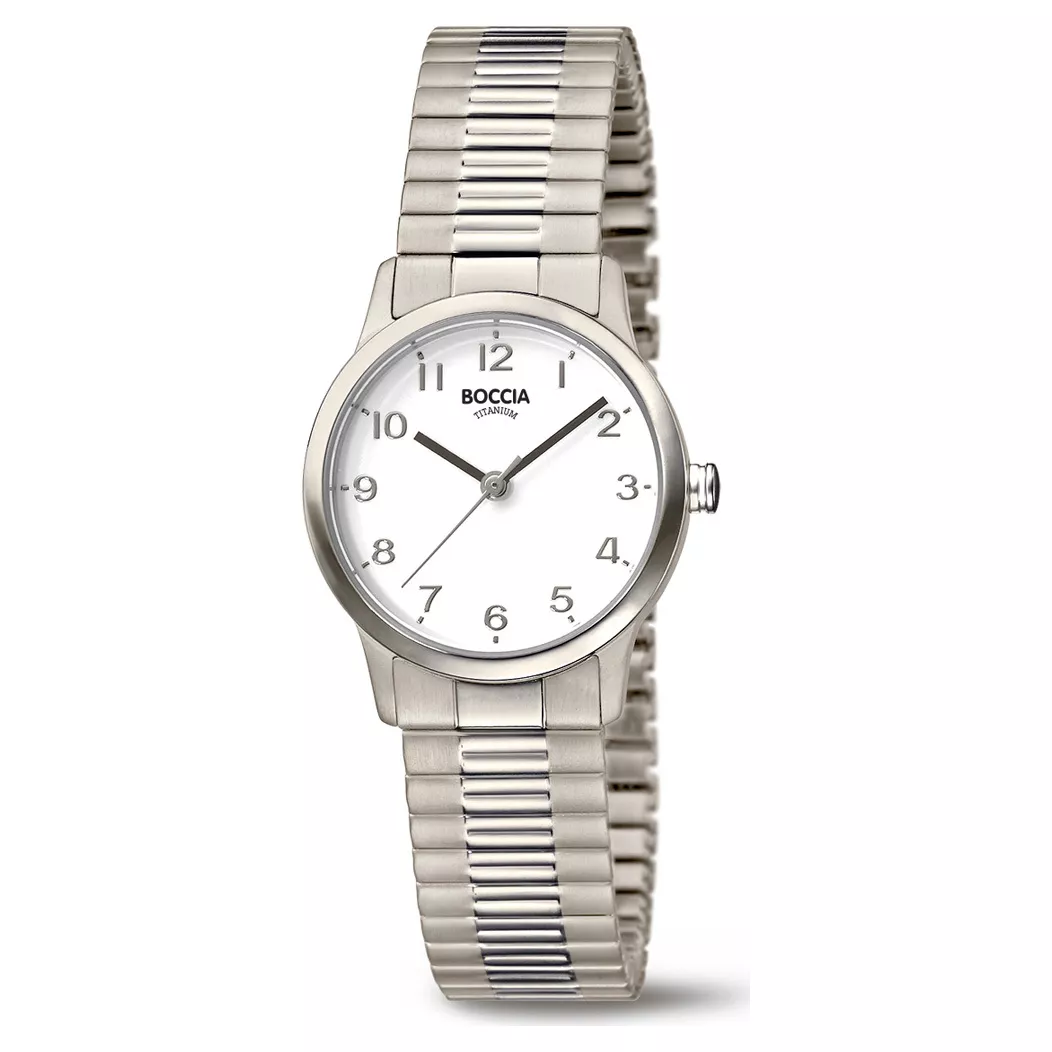 Boccia 3318-01 Horloge Titanium Rekband zilverkleurig 26 mm