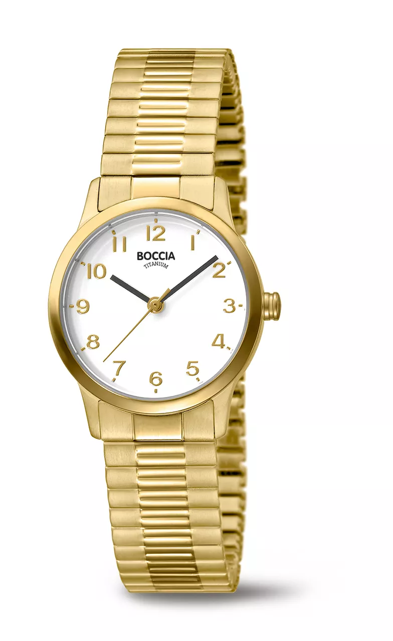 Boccia 3318-02 Horloge Rekband Titanium goudkleurig 26 mm
