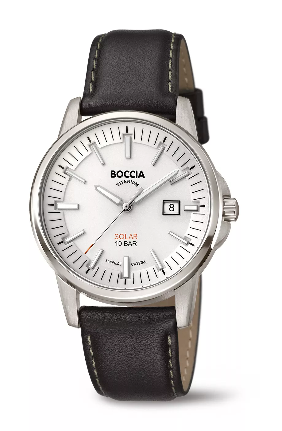 Boccia 3643-01 Horloge Titanium-Leder saffierglas 39 mm 