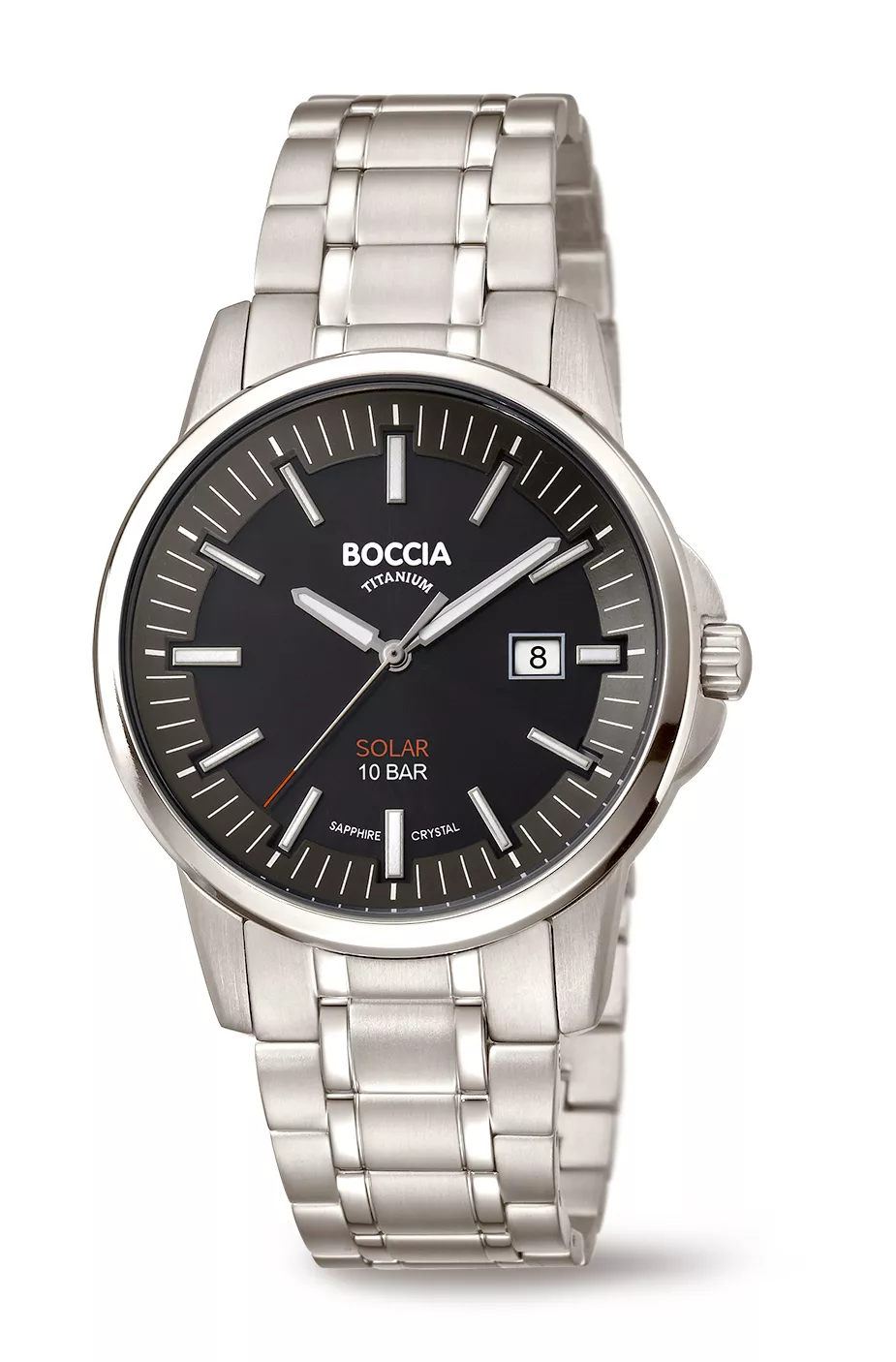 Boccia 3643-04 Horloge Titanium saffierglas zilverkleurig-zwart 39 mm