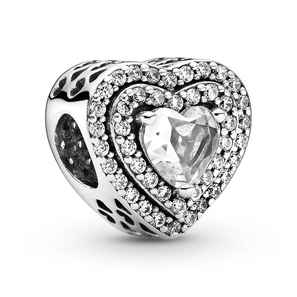 Pandora 799218C01 Bedel Sparkling Levelled Hearts zilver