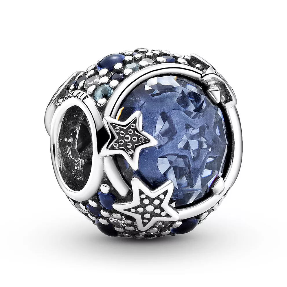 Pandora 799209C01 Bedel Celestial Blue Sparkling Stars zilver 