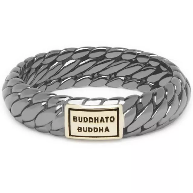 Buddha to Buddha 125BR-SG Ring Ben XS Black Rhodium Shine zwart-goudkleurig