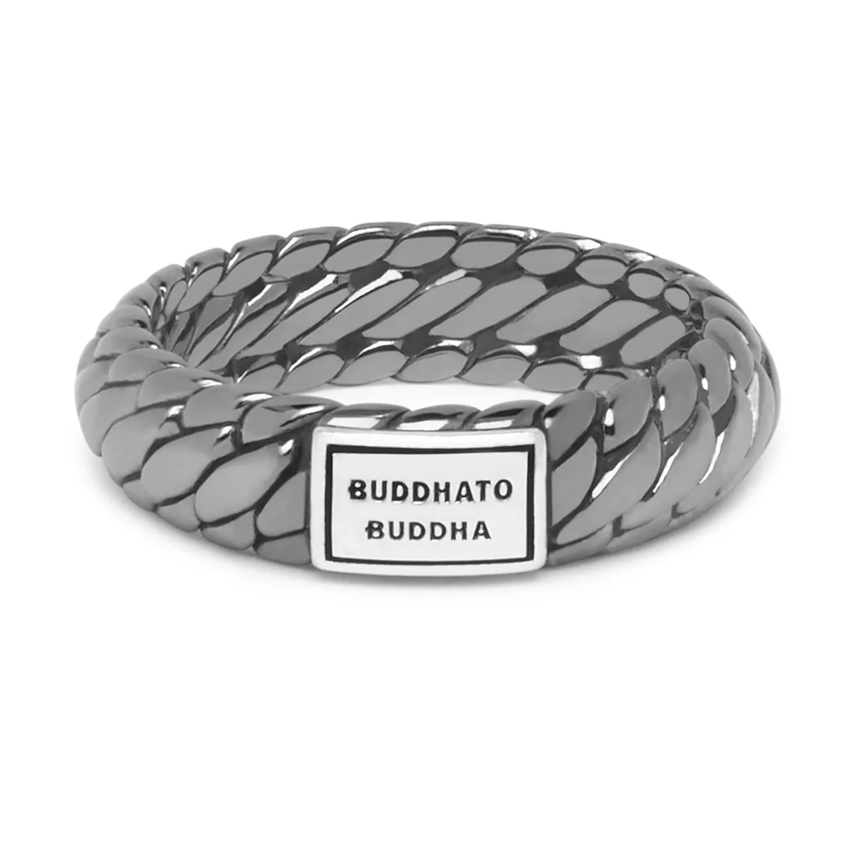 Buddha to Buddha 125BR-SS Ring Ben XS Black Rhodium Shine Silver