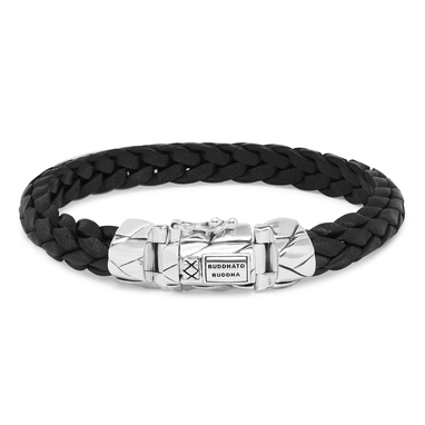 mangky_small_leather_bracelet_black_front