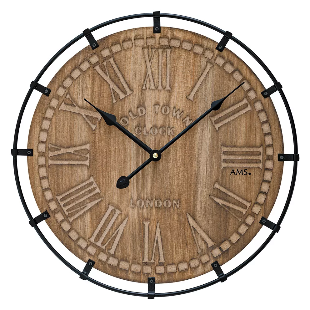 AMS W9616 Wandklok Design Old Town Clock hout 40 cm