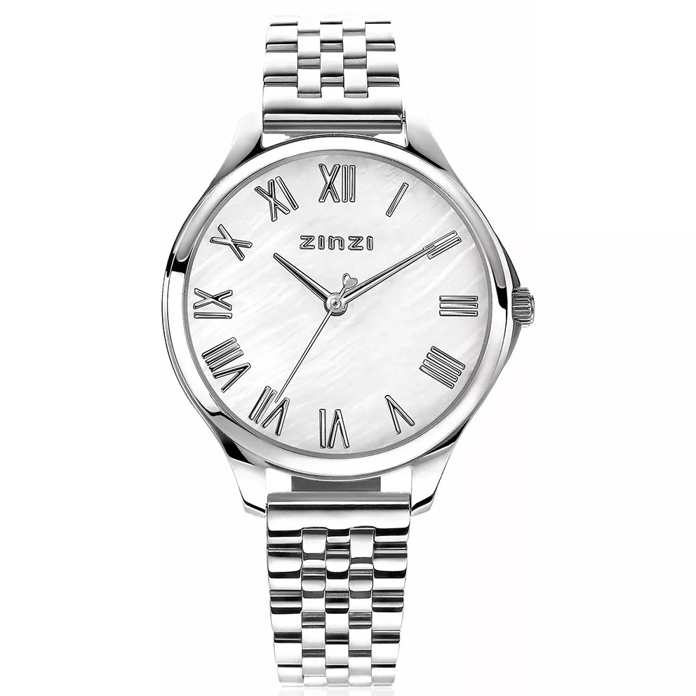 Zinzi ZIW1117 Horloge Julia zilverkleurig-parelmoer + gratis armband 34 mm
