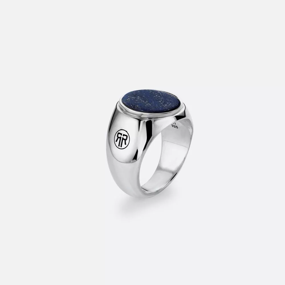 Rebel and Rose RR-RG029-S Ring Zilver Round Lapis Lowneck 69 (22) - 15 gr.