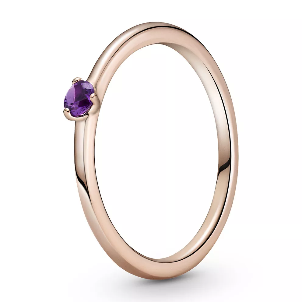 Pandora Colours 189259C06 Ring Purple Solitaire zilver rosekleurig-paars