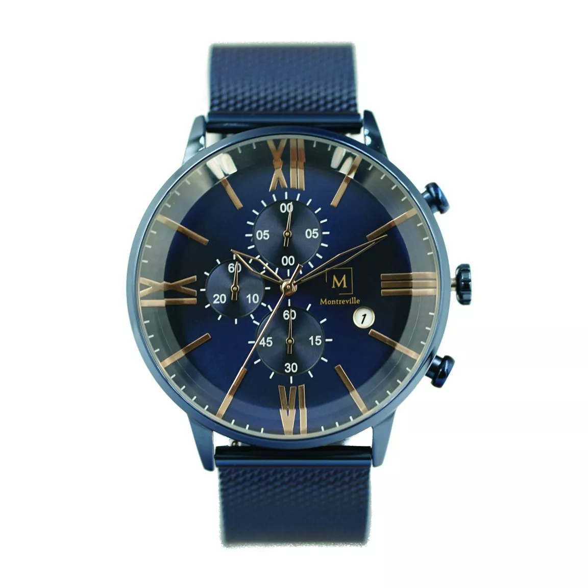 Montreville MON-5 Horloge Jodhpur staal blauw 45 mm