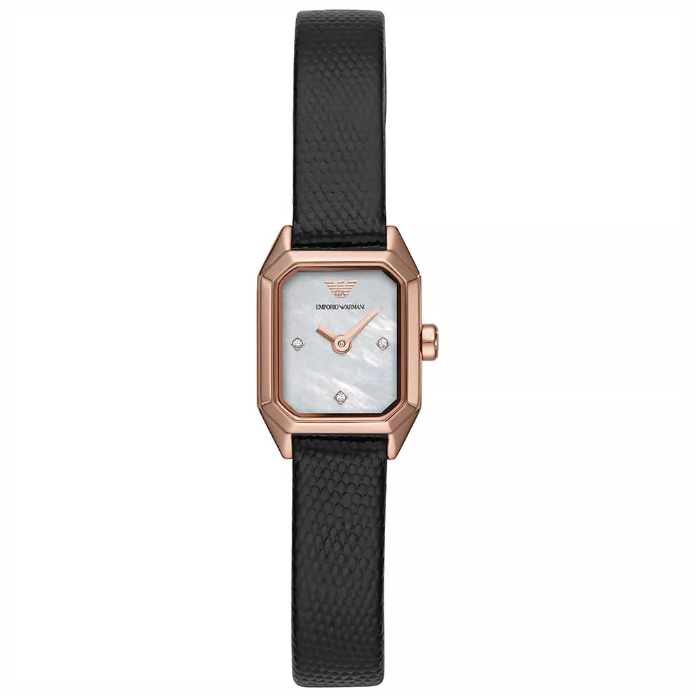 Emporio Armani AR11248 Horloge Gioia staal-leder rosekleurig-zwart 22 mm