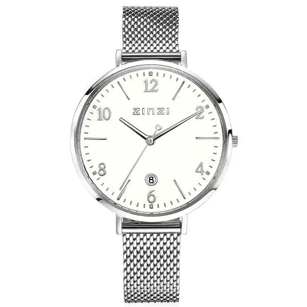 Zinzi ZIW1406 Horloge Sophie staal zilverkleurig 38 mm  + gratis armband