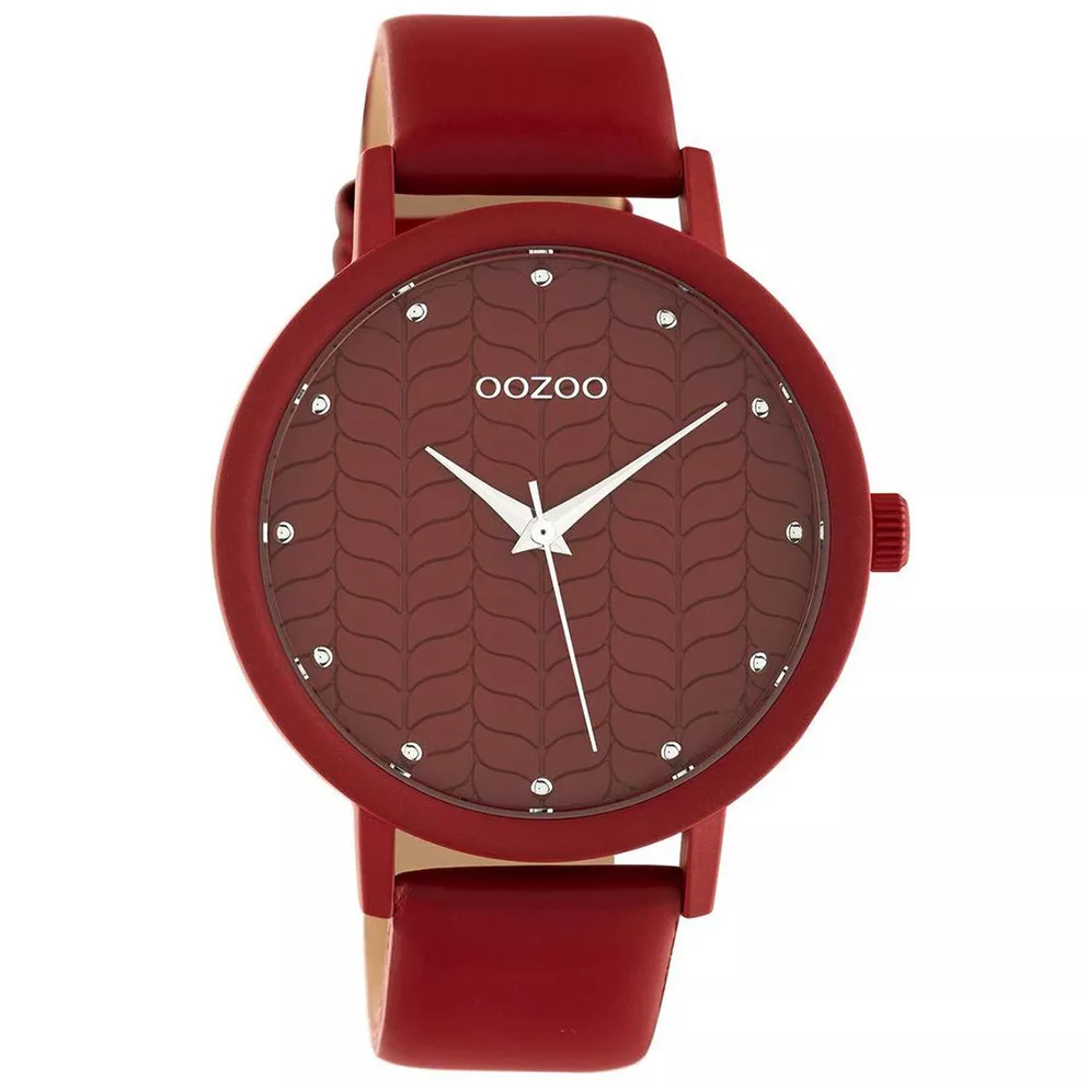 OOZOO C10656 Horloge Timepieces staal-leder sambarood 45 mm