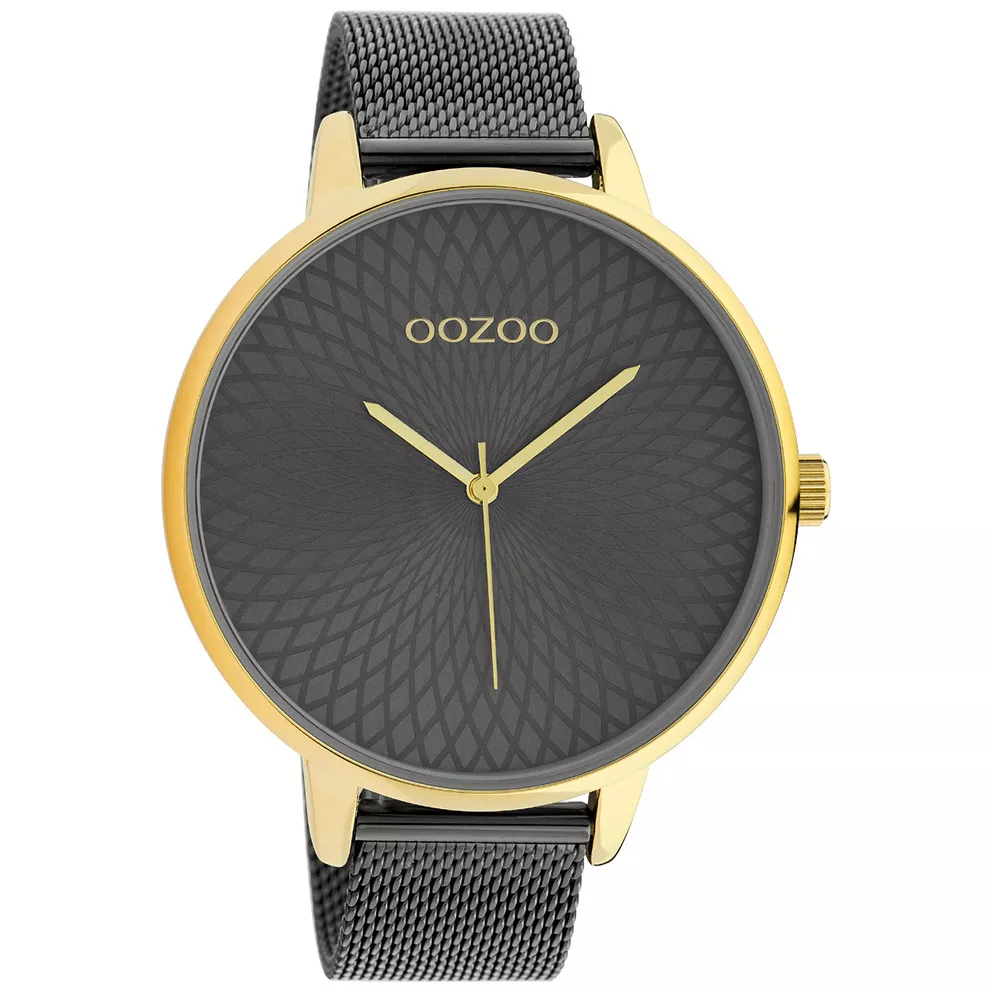 OOZOO C10554 Horloge Timepieces Mesh staal titaniumgrijs-goudkleurig 48 mm