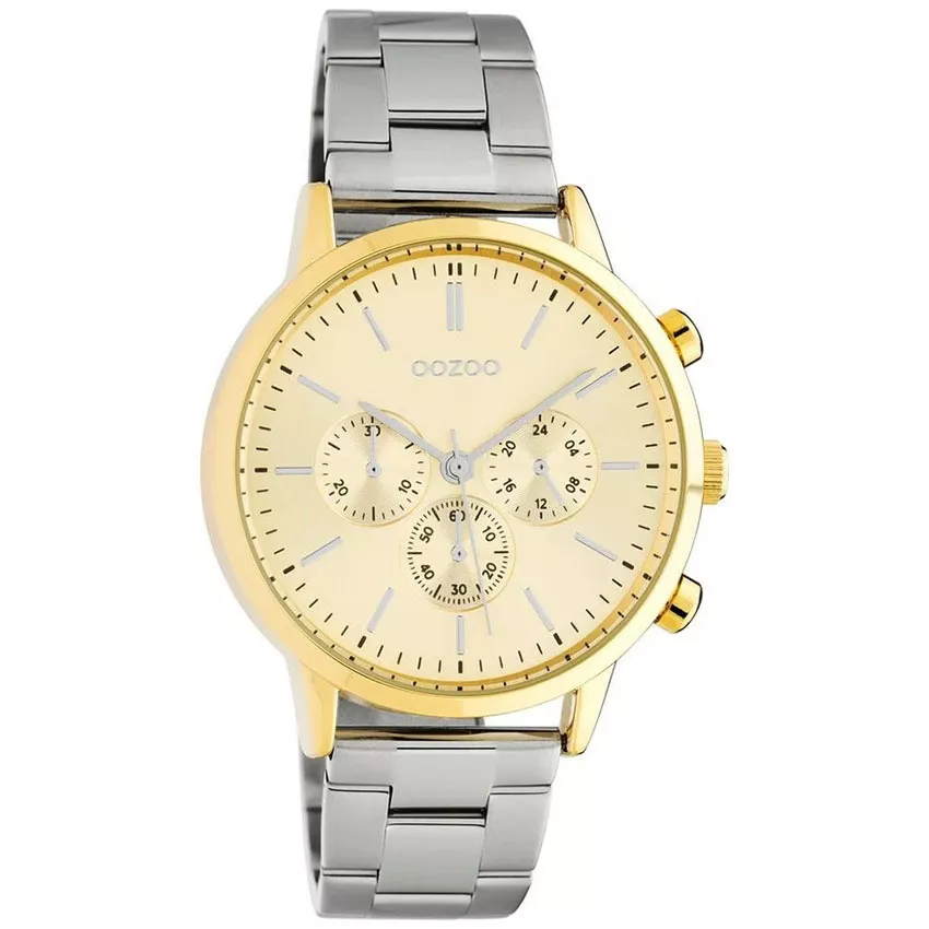 OOZOO C10562 Horloge Timepieces staal zilver- en goudkleurig 38 mm